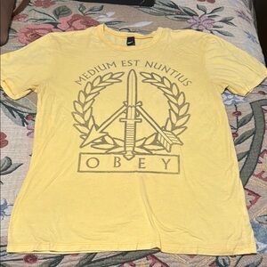 Obey Shepard Fairey Yellow Short Sleeve Tee